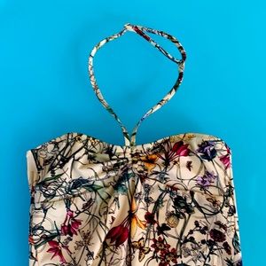 GUCCI Girls Floral halter bathing suit one piece